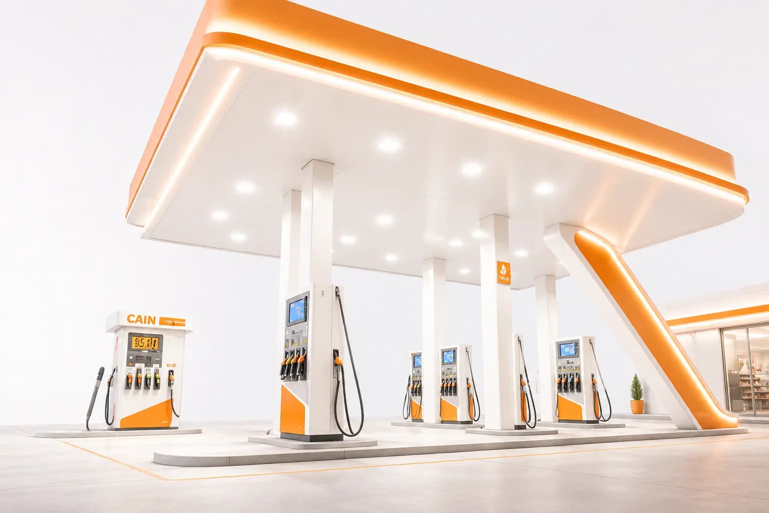 Modern fuel station
