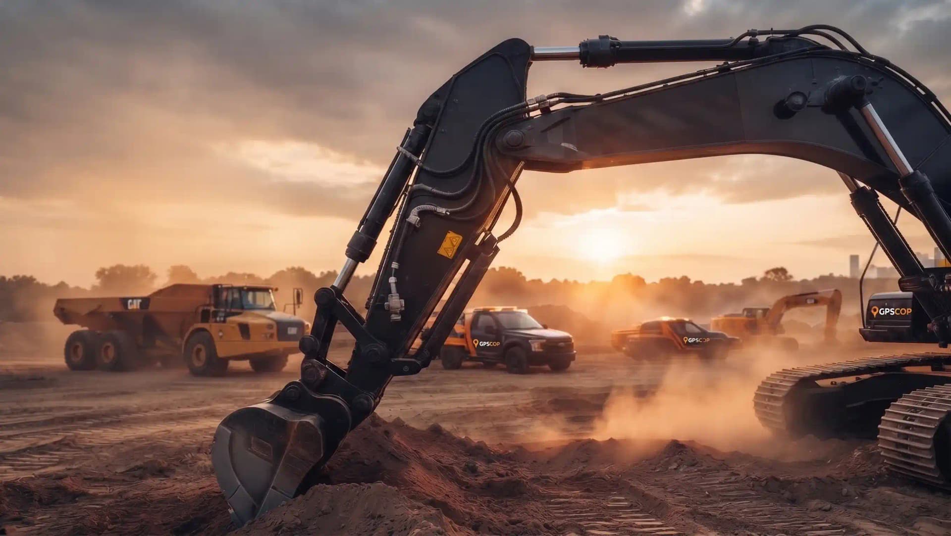 construction vehicle tracking system for monitoring heavy equipment with GPS tracking