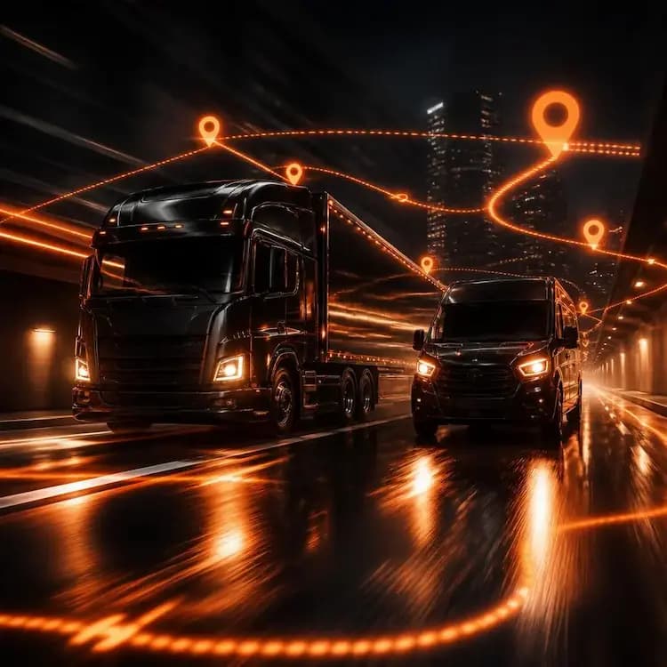 Vehicle tracking system dashboard dark