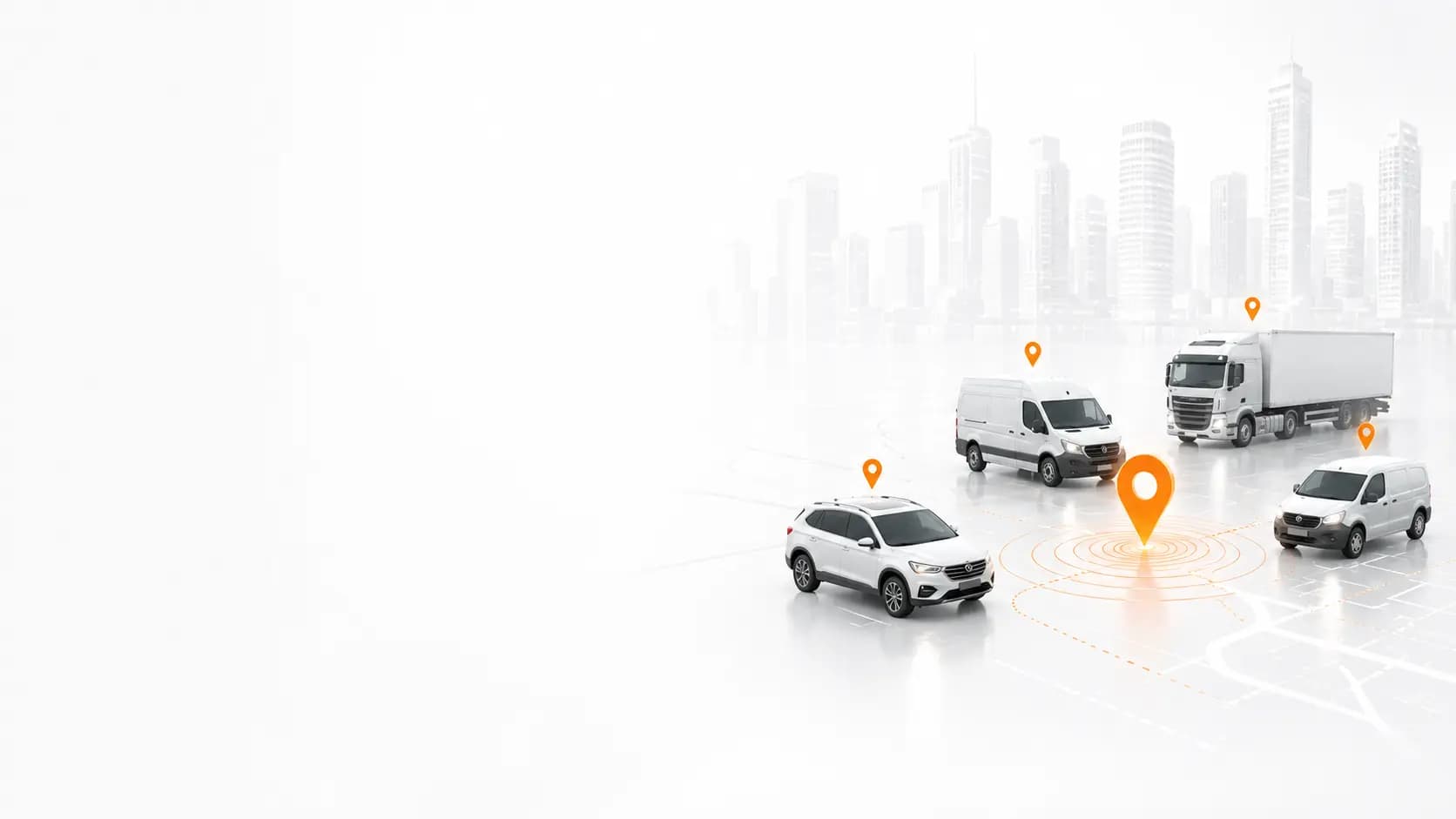 Vehicle tracking overview - White Theme