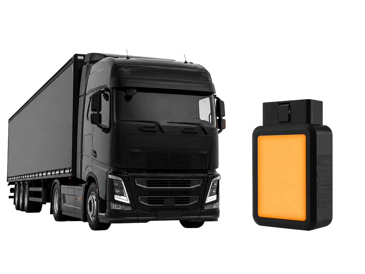 Fleet truck connected to a GPSCop CAN Bus OBD tracking device