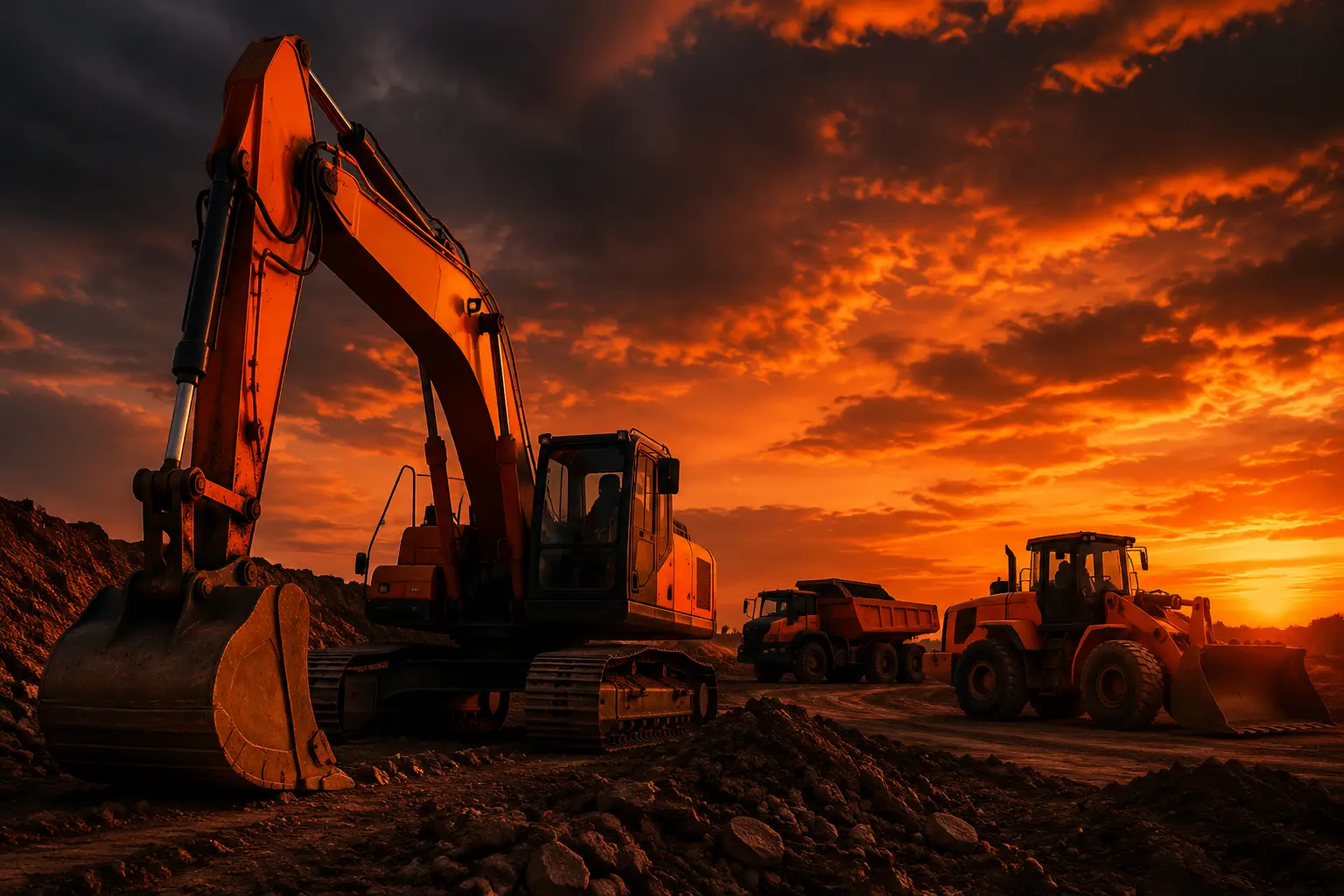 IoT-based fleet management system for construction vehicles and heavy equipment with maintenance scheduling, utilization tracking, and equipment monitoring.