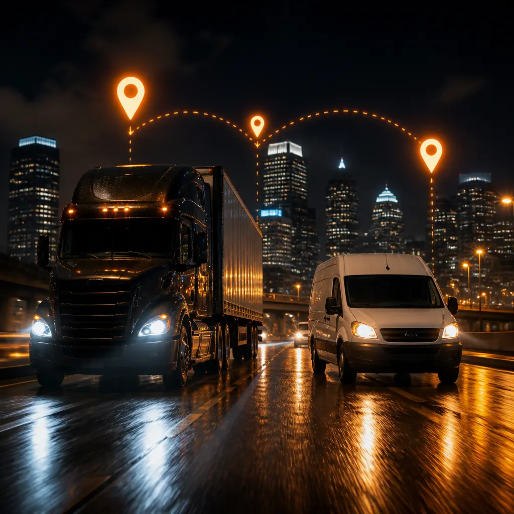 fleet management software offering GPS tracking for commercial vehicles, IoT integration, analytics, and fleet efficiency improvements.