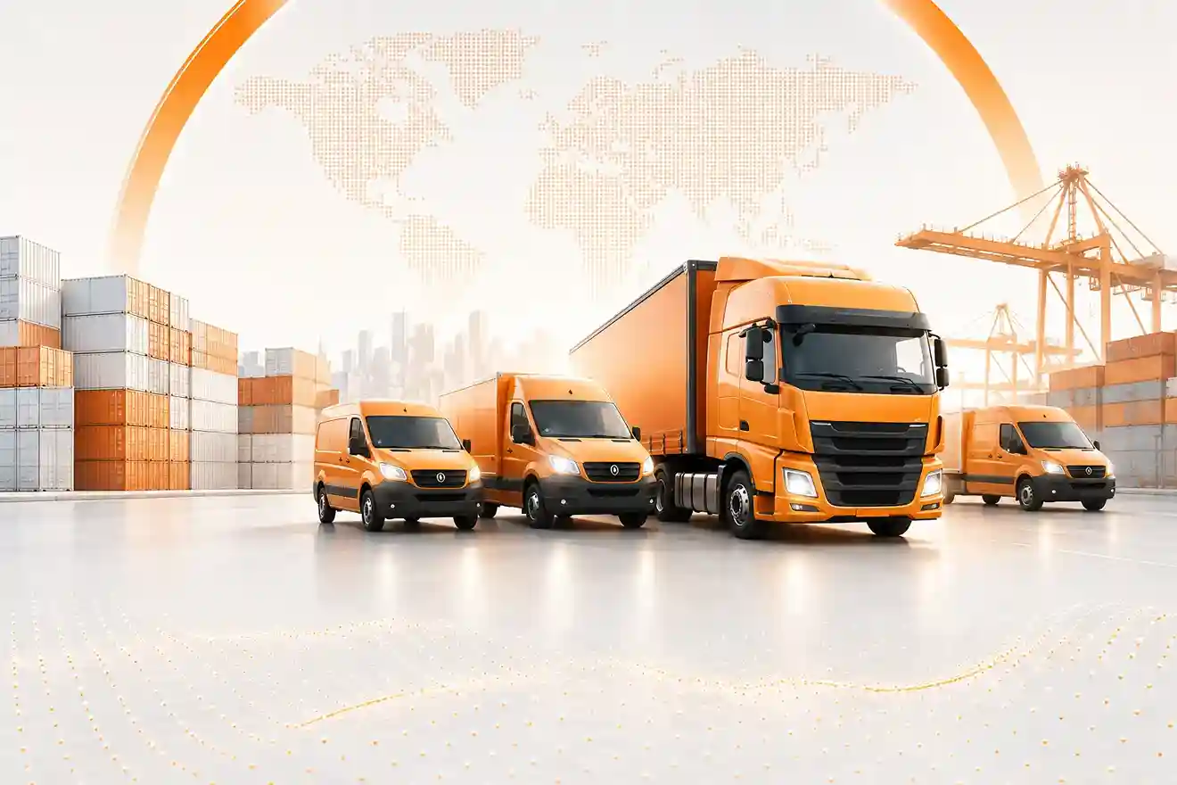 Fleet and logistics trucks with GPSCop fuel monitoring