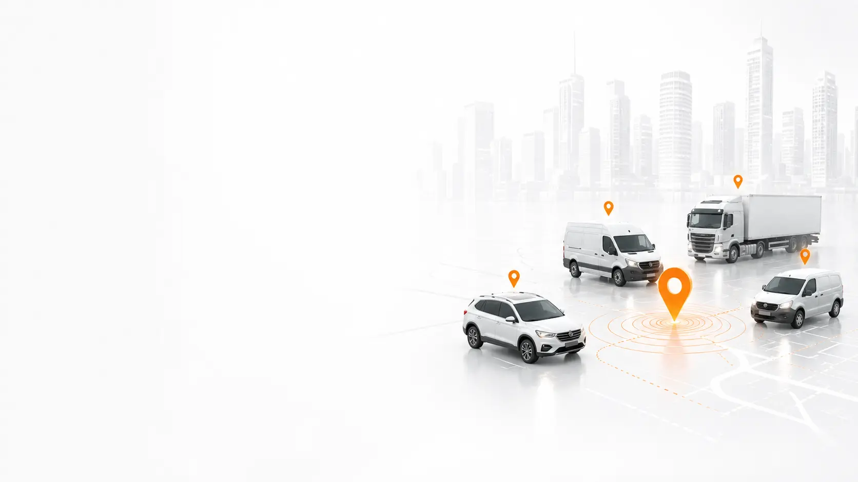 Vehicle tracking fleet management overview - White Theme